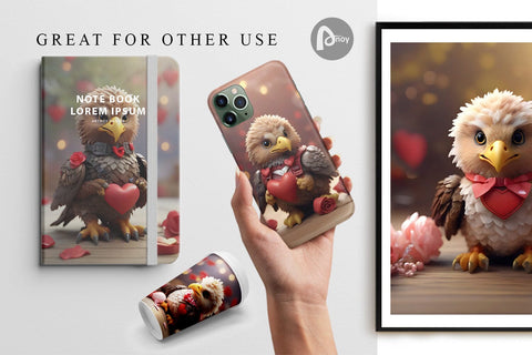 Digital Paper Eagle Valentine Digital Pattern artnoy 