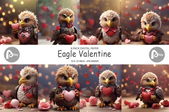 Digital Paper Eagle Valentine Digital Pattern artnoy 