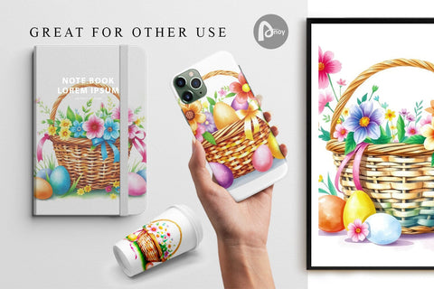 Digital Paper Easter Basket Digital Pattern artnoy 