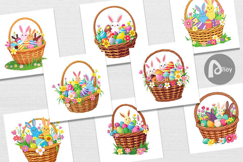 Digital Paper Easter Basket Digital Pattern artnoy 