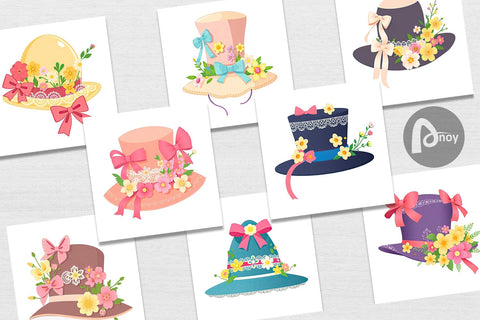 Digital Paper Easter Bonnet Digital Pattern artnoy 