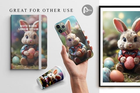 Digital Paper Easter Bunny Digital Pattern artnoy 