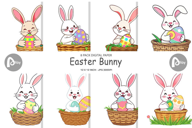 Digital Paper Easter Bunny Digital Pattern artnoy 