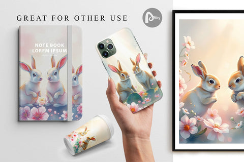 Digital Paper Easter Bunny Digital Pattern artnoy 