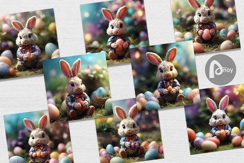 Digital Paper Easter Bunny Digital Pattern artnoy 