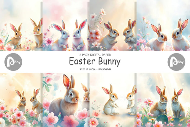 Digital Paper Easter Bunny Digital Pattern artnoy 