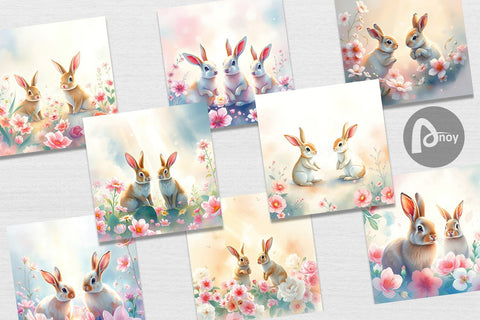 Digital Paper Easter Bunny Digital Pattern artnoy 