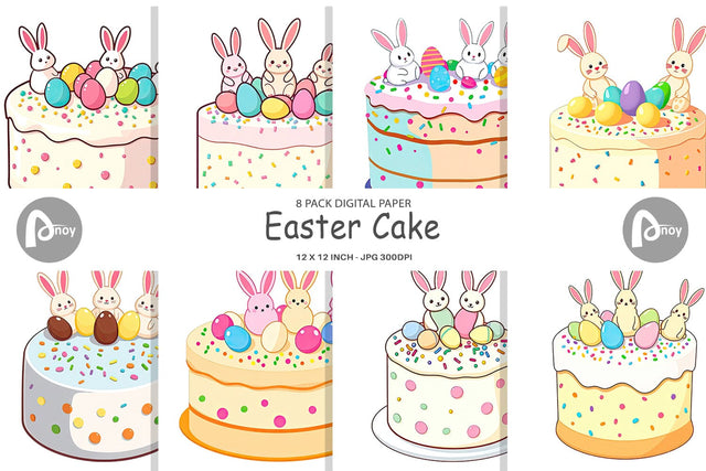 Digital Paper Easter Cake Digital Pattern artnoy 