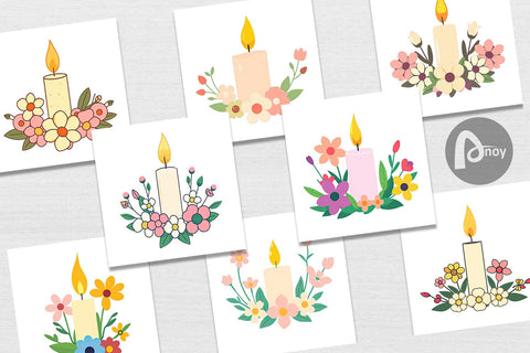 Digital Paper Easter Candle Digital Pattern artnoy 