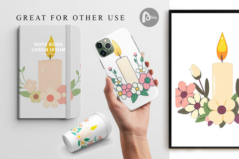 Digital Paper Easter Candle Digital Pattern artnoy 