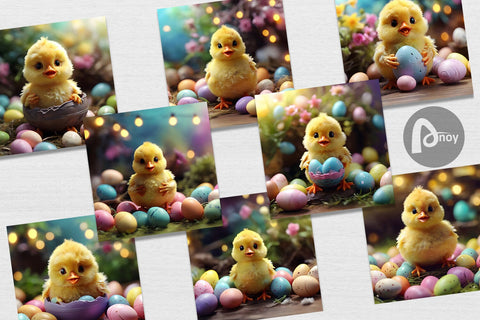Digital Paper Easter Chick Digital Pattern artnoy 