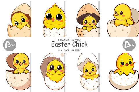 Digital Paper Easter Chick Digital Pattern artnoy 