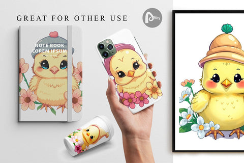 Digital Paper Easter Chick Digital Pattern artnoy 