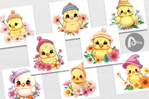 Digital Paper Easter Chick Digital Pattern artnoy 