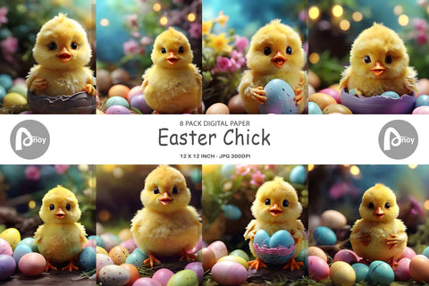 Digital Paper Easter Chick Digital Pattern artnoy 
