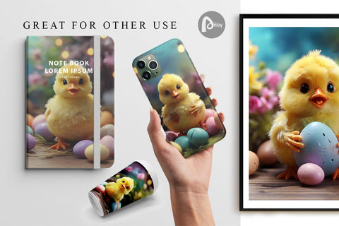 Digital Paper Easter Chick Digital Pattern artnoy 