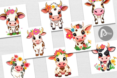 Digital Paper Easter Cow Digital Pattern artnoy 