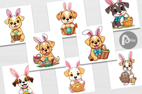 Digital Paper Easter Dog Digital Pattern artnoy 