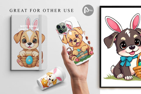 Digital Paper Easter Dog Digital Pattern artnoy 