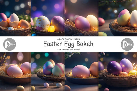 Digital Paper Easter Egg Bokeh Digital Pattern artnoy 