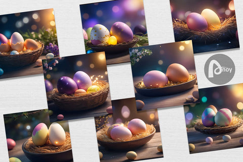 Digital Paper Easter Egg Bokeh Digital Pattern artnoy 
