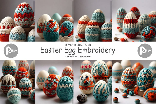 Digital Paper Easter Egg Embroidery Digital Pattern artnoy 