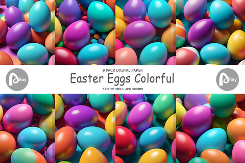Digital Paper Easter Eggs Colorful Digital Pattern artnoy 