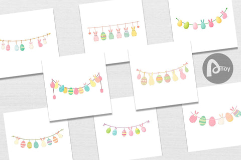 Digital Paper Easter Garland Digital Pattern artnoy 