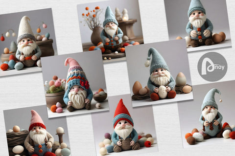 Digital Paper Easter Gnome Embroidery Digital Pattern artnoy 