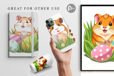 Digital Paper Easter Hamster Digital Pattern artnoy 