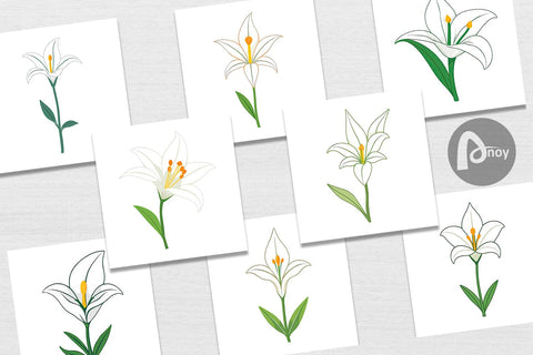Digital Paper Easter Lily Digital Pattern artnoy 