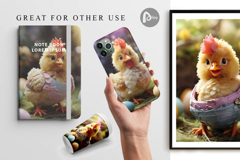 Digital Paper Easter Mother Chicken Digital Pattern artnoy 