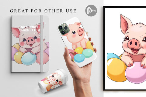 Digital Paper Easter Pig Digital Pattern artnoy 