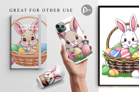 Digital Paper Easter Rabbit Digital Pattern artnoy 