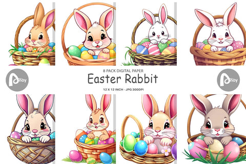 Digital Paper Easter Rabbit Digital Pattern artnoy 