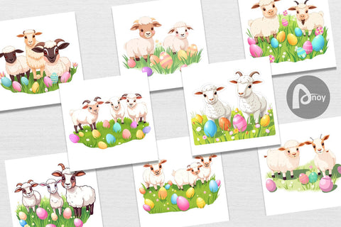 Digital Paper Easter Sheep Digital Pattern artnoy 
