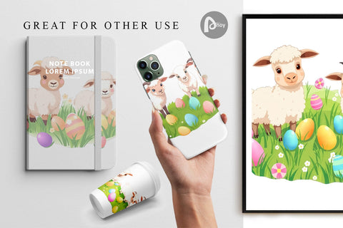 Digital Paper Easter Sheep Digital Pattern artnoy 
