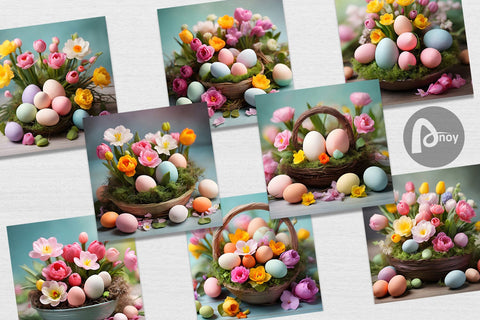 Digital Paper Easter Spring Flowers Digital Pattern artnoy 