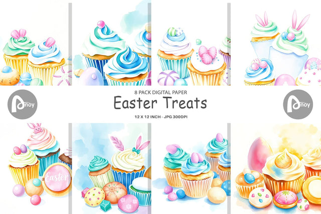 Digital Paper Easter Treats Digital Pattern artnoy 