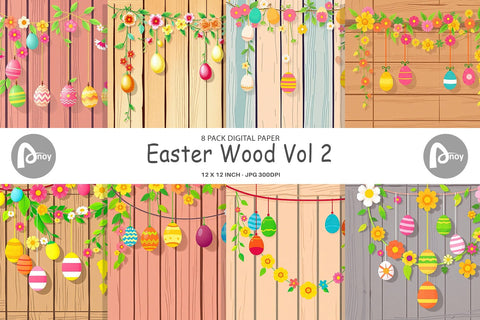 Digital Paper Easter Wood Digital Pattern artnoy 