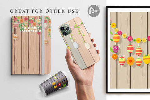 Digital Paper Easter Wood Digital Pattern artnoy 