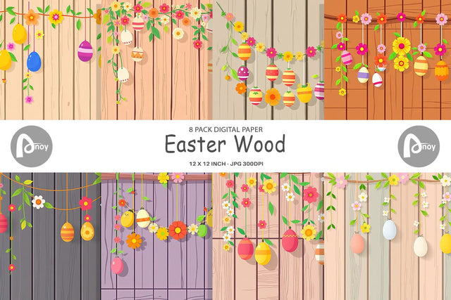 Digital Paper Easter Wood Digital Pattern artnoy 