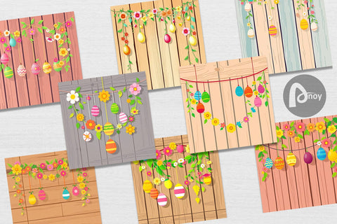 Digital Paper Easter Wood Digital Pattern artnoy 