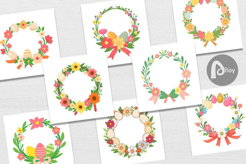 Digital Paper Easter Wreath Digital Pattern artnoy 