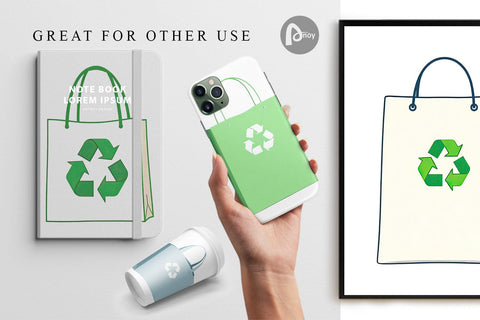 Digital Paper Eco Bag Digital Pattern artnoy 