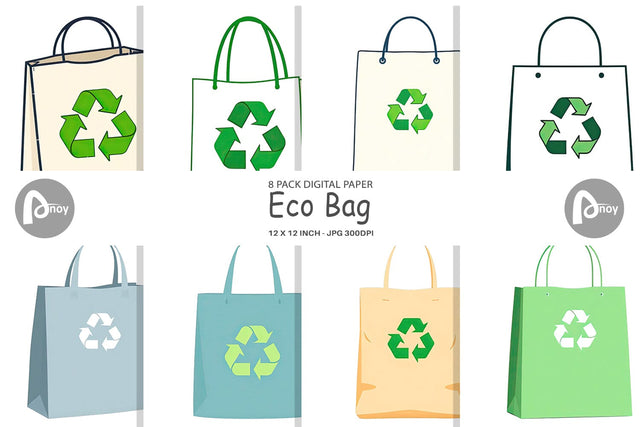 Digital Paper Eco Bag Digital Pattern artnoy 