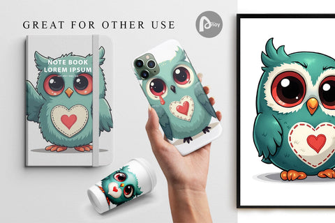 Digital Paper Eerie Owl Journey Digital Pattern artnoy 