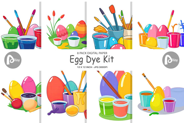 Digital Paper Egg Dye Kit Digital Pattern artnoy 