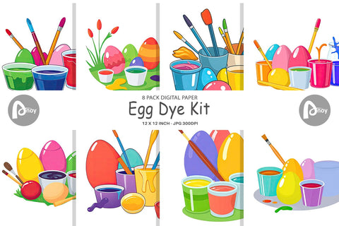 Digital Paper Egg Dye Kit Digital Pattern artnoy 