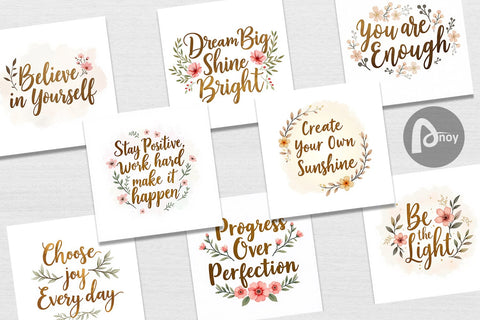 Digital Paper Elegant Gold Motivational Quotes Digital Pattern artnoy 